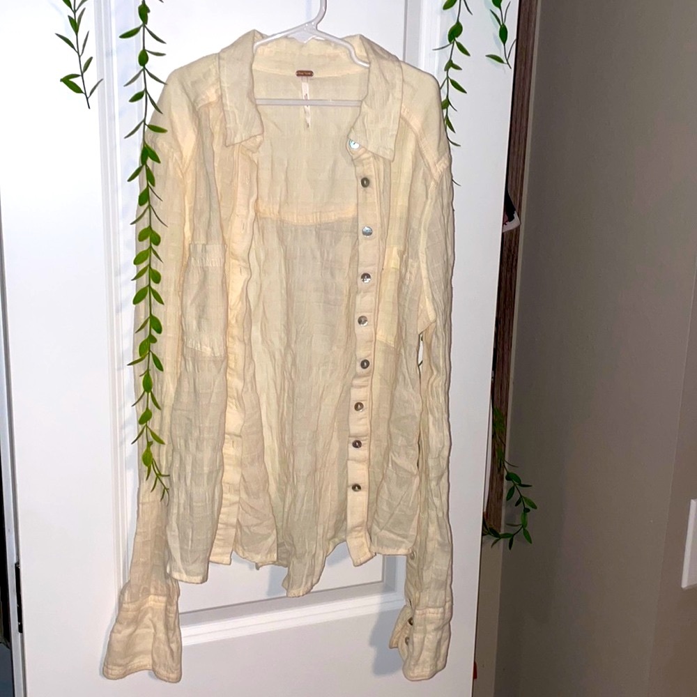 Free People Cream Blouse